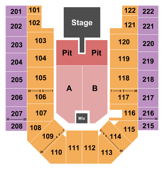 Ford Wyoming Center Zach Top Seating Chart